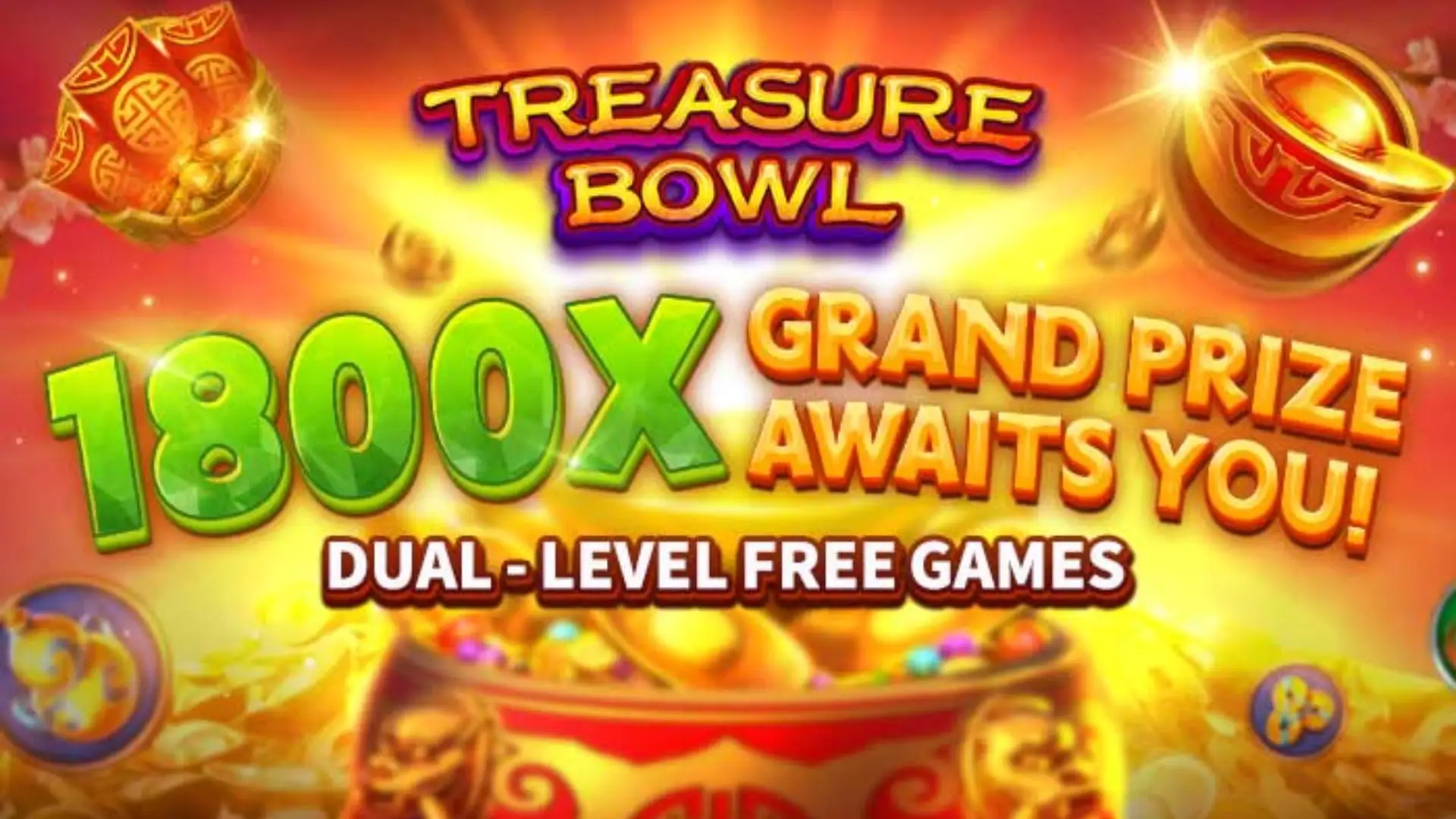 Multiplicadores Treasure Bowl 888jogo - 7777x Máximo com Tigela Dourada